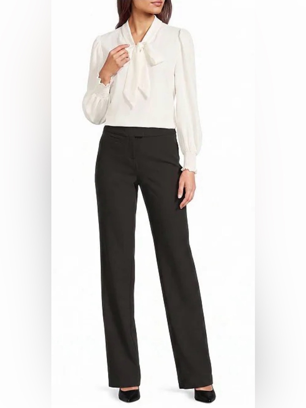 Investments Petite 5TH AVE Fit Straight Leg Pants 8P Black